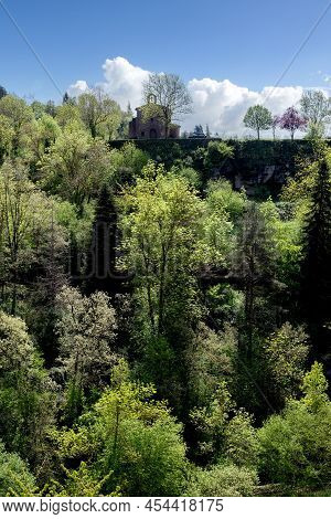 View Of The Medieval Town Of Rupit And Pruit. Catalonia. Spain