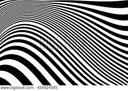 Abstract Wavy Lines Texture With Twisting Movement Effect. Vector Art.