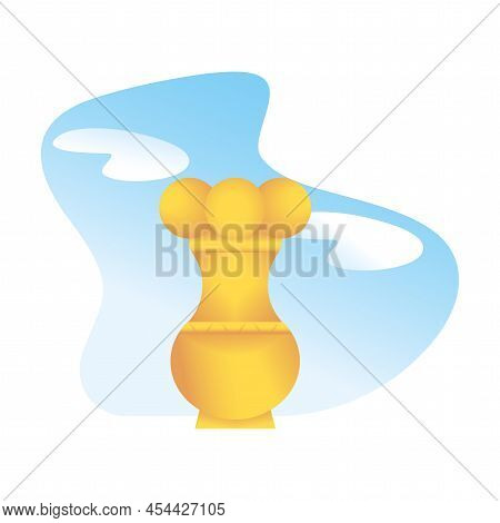 Isolated Gold Sculpture Pre-columbian Art Vector Illustration