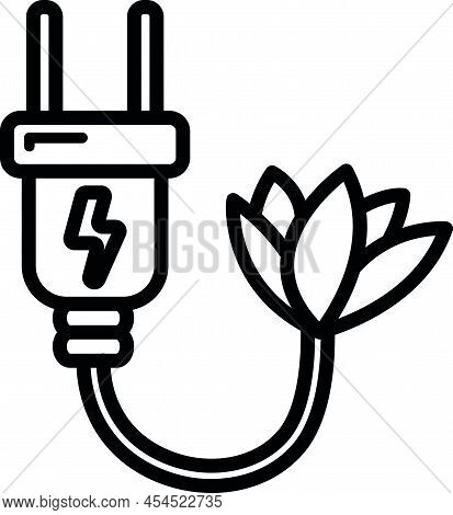 Eco Friendly Alternative Energy Source And Waste Recycling Icon, Concept Green Eco Earth Black Simpl