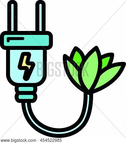 Eco Friendly Alternative Energy Source And Waste Recycling Icon, Concept Green Eco Earth Cartoon Sim