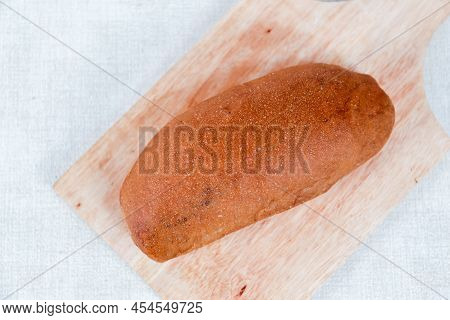 Chocolate Choco Long John Buns Bread With Copy Space For Text