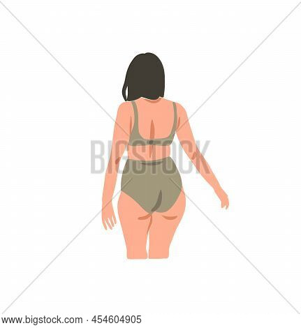 Hand Drawn Vector Abstract Stock Flat Graphic Contemporary Aesthetic Fashion Illustration With Bohem