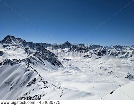 Jorihorn. Ski Touring Mountain In The Grison Mountains With Fantastic Views Of The Surrounding Mount