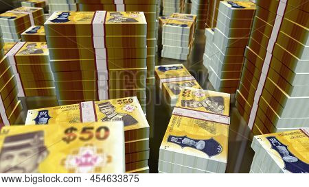 Brunei Dollar Money Banknotes Pack 3D Illustration