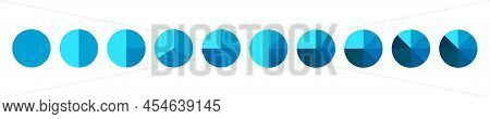Circles Sector. Segment Slice Set. Circle Section Graph. Circle Diagram Infographic Set. Vector Illu
