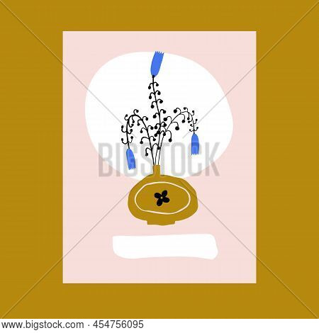 Colorful Abstract Scandinavian Floral Shapes Poster Design For Art And Music Event