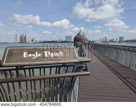 Singapore- 23 Jan, 2022: Observation Point Called Eagle Point And Sea View Sungei Buloh Wetland Rese
