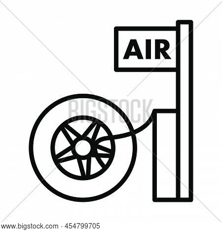 Wheels Pump Station Icon. Bold Outline Design With Editable Stroke Width. Vector Illustration.