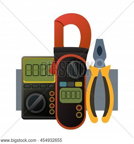 Tools For Electrician. Repair Of Radio Electronic And Microprocessor Equipment. Spare Parts Componen