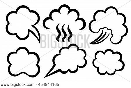 Clouds Couple Sketch Different Shapes Vector Eps10