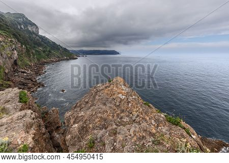 Sample Of Geology Of Iberian North Coast: Limestone Interspersed With Karst Rocks, Covered With Spar