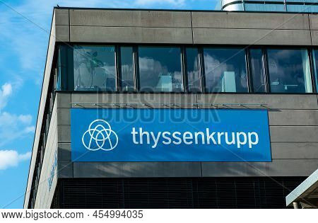 Eschen, Liechtenstein - May 20, 2022: Thyssenkrupp Ag Is A German Multinational Conglomerate With Fo