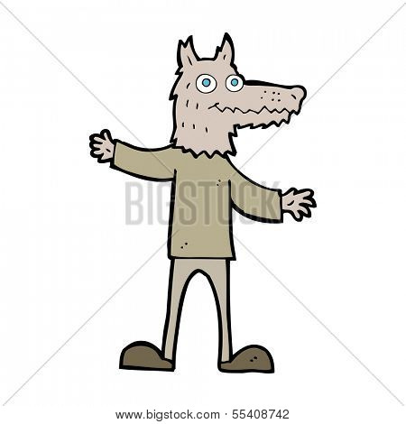 cartoon wolf man