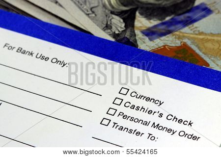 Business income banking transfer slip