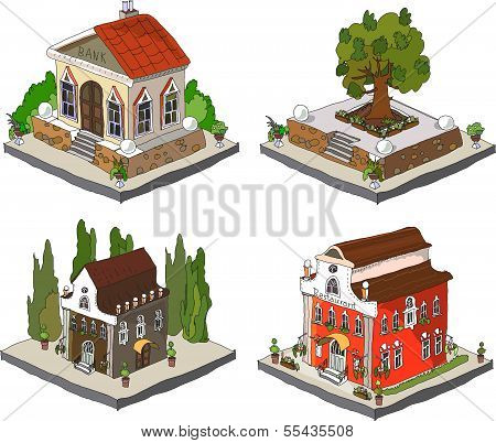 City 3D icons collection
