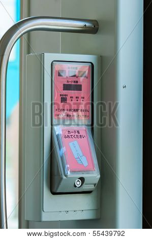 IC Card reader ona Nagasaki Streetcar