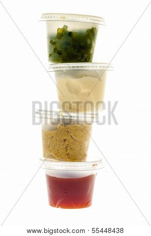 Stack Of Condiment Containers