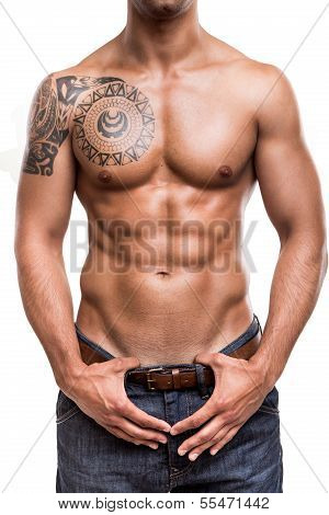 Close-up Of The Abdominal Muscles