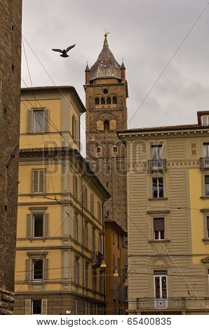 Typical architeture in downtown of Bologna, Italy