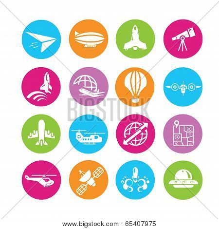 space and plane icons