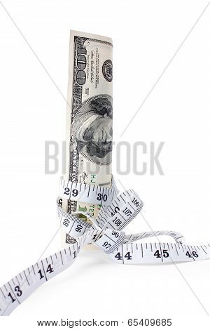 Money Tied With Measuring Tape