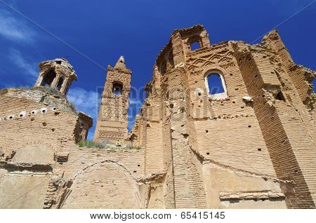 Belchite village destroyed in a bombing during the Spanish Civil War, Saragossa, Aragon, Spain