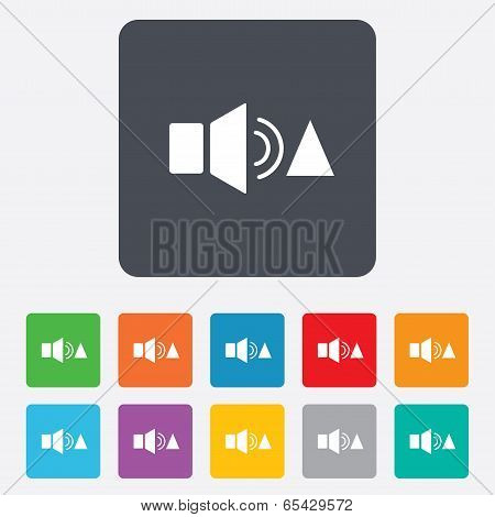 Speaker volume louder sign icon. Sound symbol.