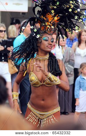 Moscow, Russia - Jun 16, 2012: Samba Dancer At The Festival Of The Famous Russian Travel Magazine 