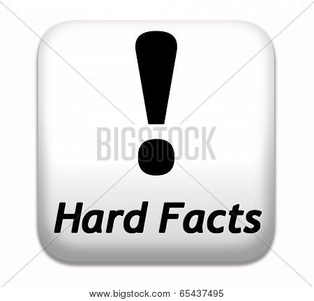 hard facts or proof, scientific proven fact button or icon