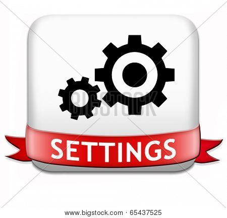 settings button cogwheel gear mechanism change or reset sign default setting icon 