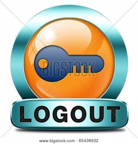 logout icon or user or member logout button or banner