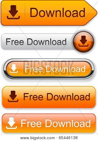 Download web orange buttons for website or app. Vector eps10. 