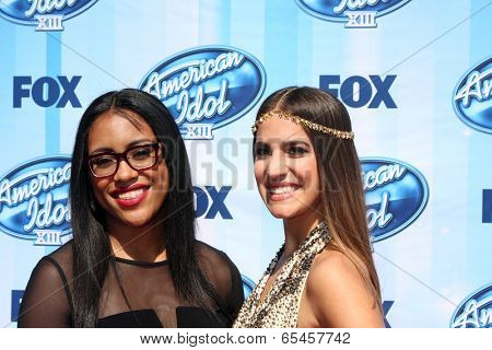 LOS ANGELES - MAY 21:  Malaya Watson; Emily Piriz at the American Idol Season 13 Finale at Nokia Theater at LA Live on May 21, 2014 in Los Angeles, CA