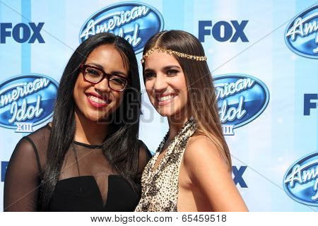 LOS ANGELES - MAY 21:  Malaya Watson; Emily Piriz at the American Idol Season 13 Finale at Nokia Theater at LA Live on May 21, 2014 in Los Angeles, CA