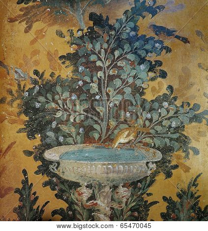 Frescoes in Pompeii ruines, Naples, Italy
