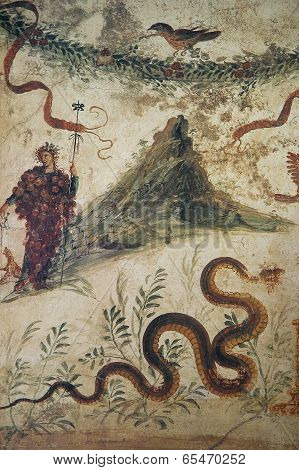 Frescoes in Pompeii ruines, Naples, Italy