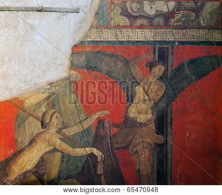 Frescoes in Pompeii ruines, Naples, Italy
