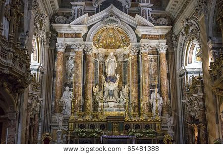 Barroco church of the Gesu Nuovo, Naples, Italy