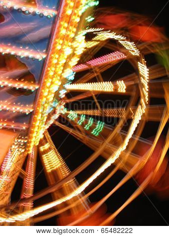 night-time funfair blur