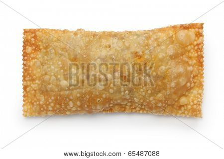 homemade pastel, brazilian snack isolated on white background