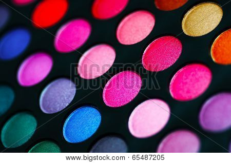 Colorful eye shadows palette