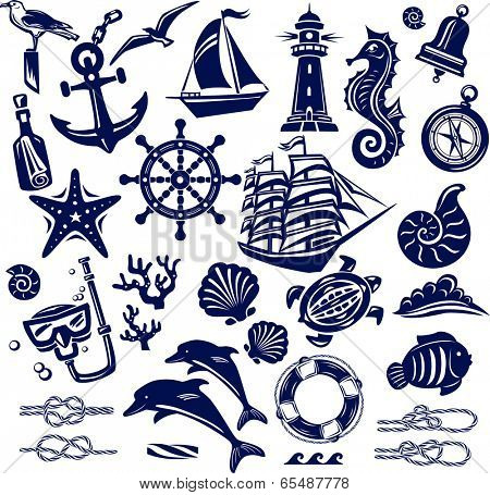 Summer sea icons