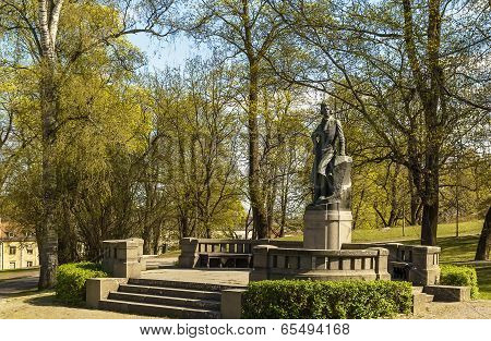 The Statue Of Gunnar Wennerberg In Uppsala