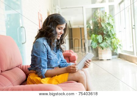 Woman Using Tablet