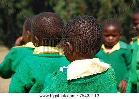 The play of the children of the Kindergarten of The Village Of Pomerini-Tanzania-Africa