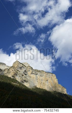 Libro Abierto Wall in the Pyrenees, Ordesa Valley National Park, Aragon, Huesca, Spain.