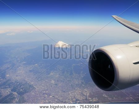 Aerial view of Mt. Fuji in Japan