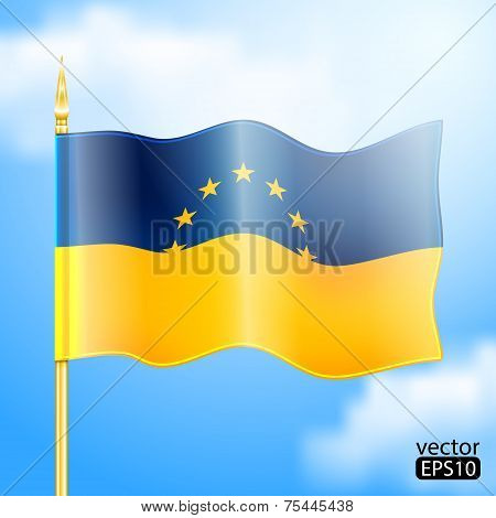 Europe & Ukraine Flag.