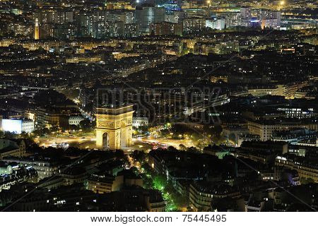 Arc De Triomphe At Night